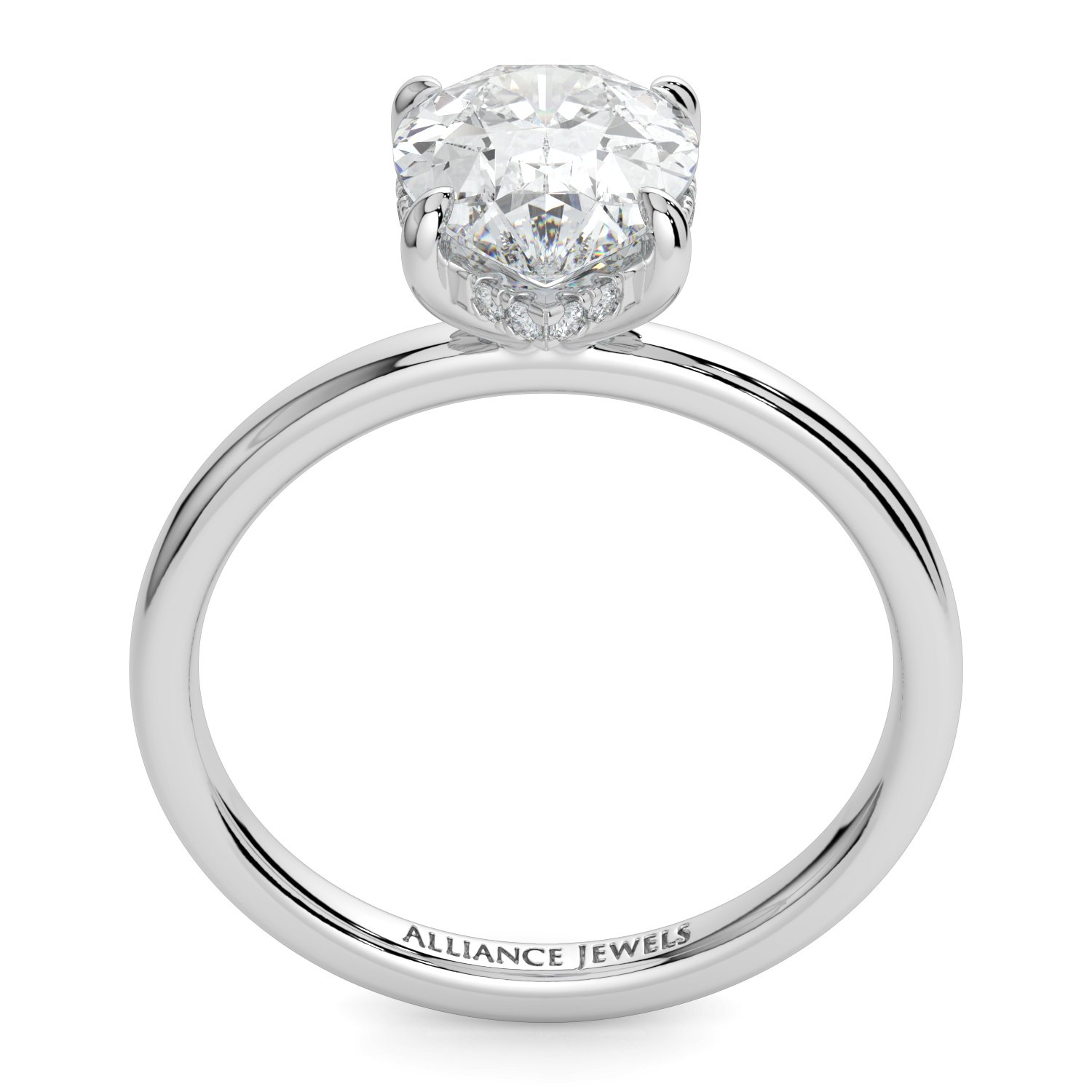 Pear Hidden Halo Engagement Ring