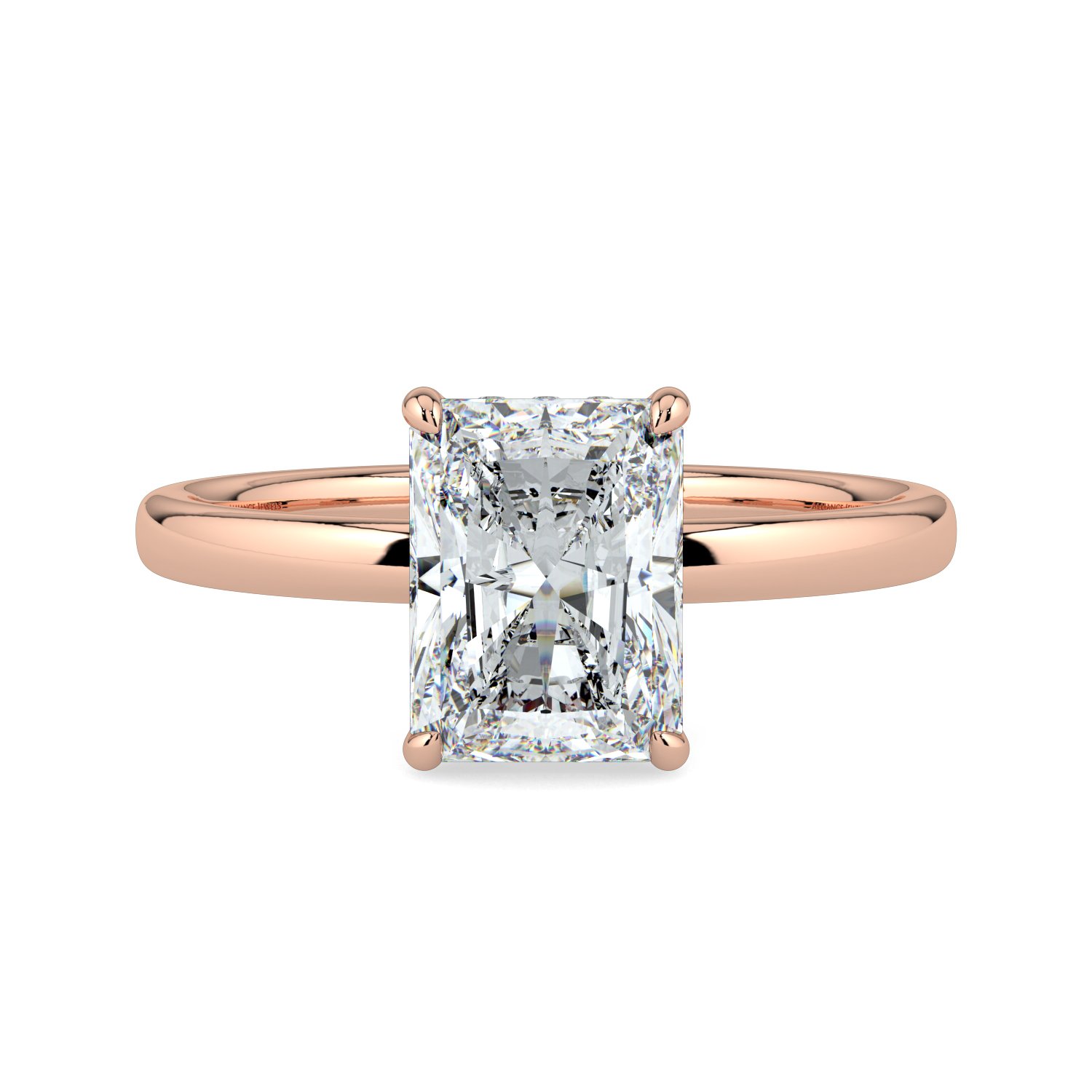 Radiant Hidden Halo Engagement Ring