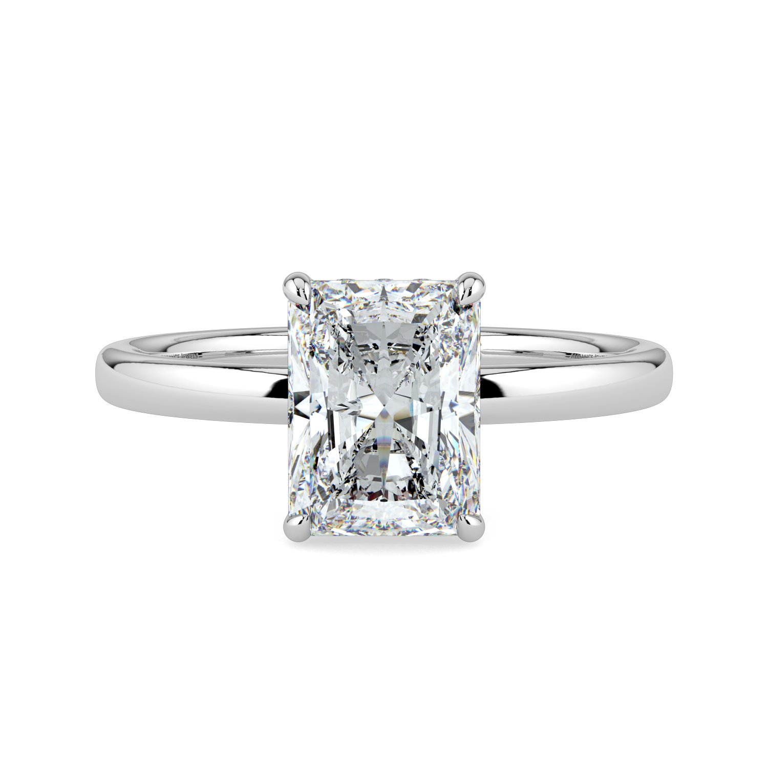 Radiant Hidden Halo Engagement Ring