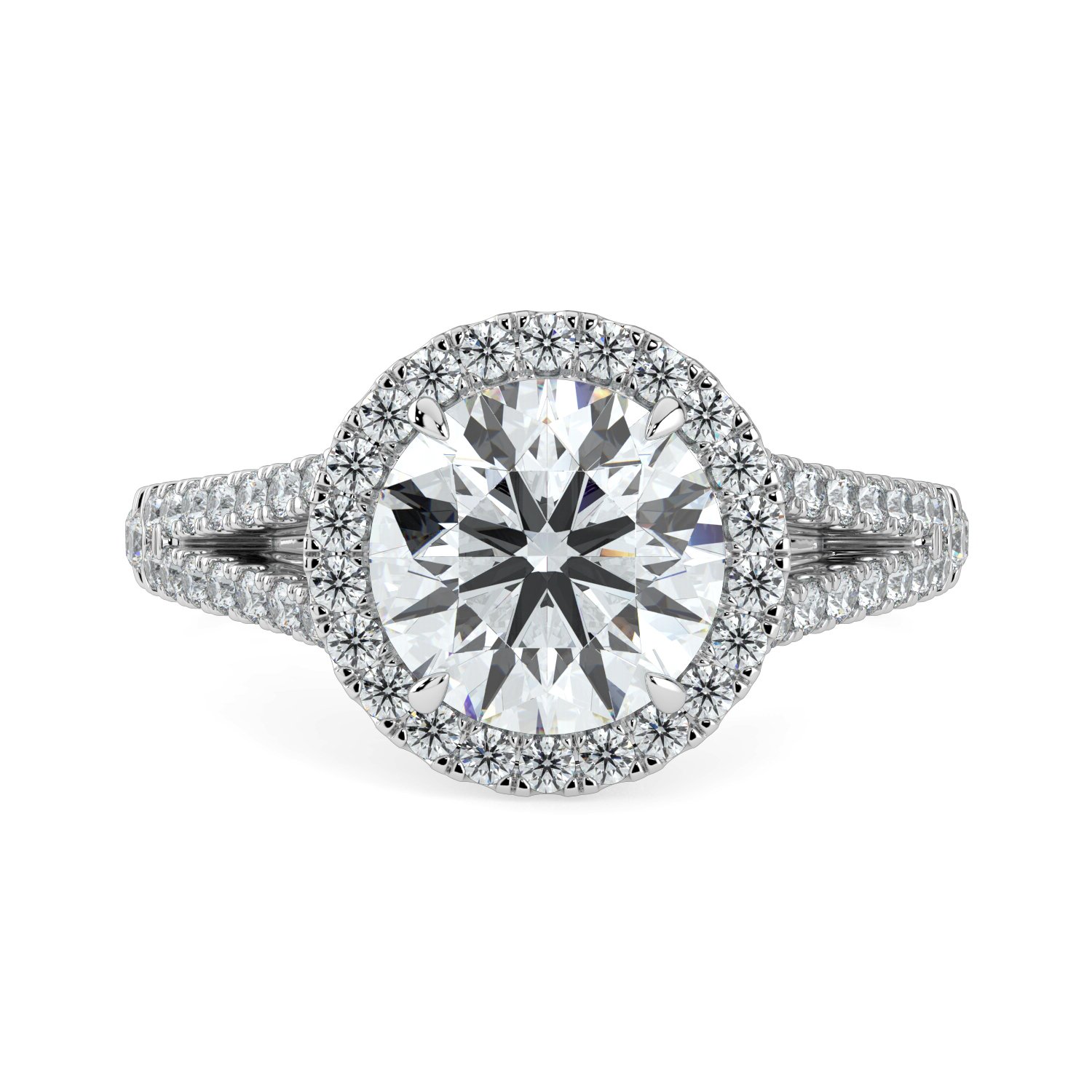 Round Halo Engagement Ring