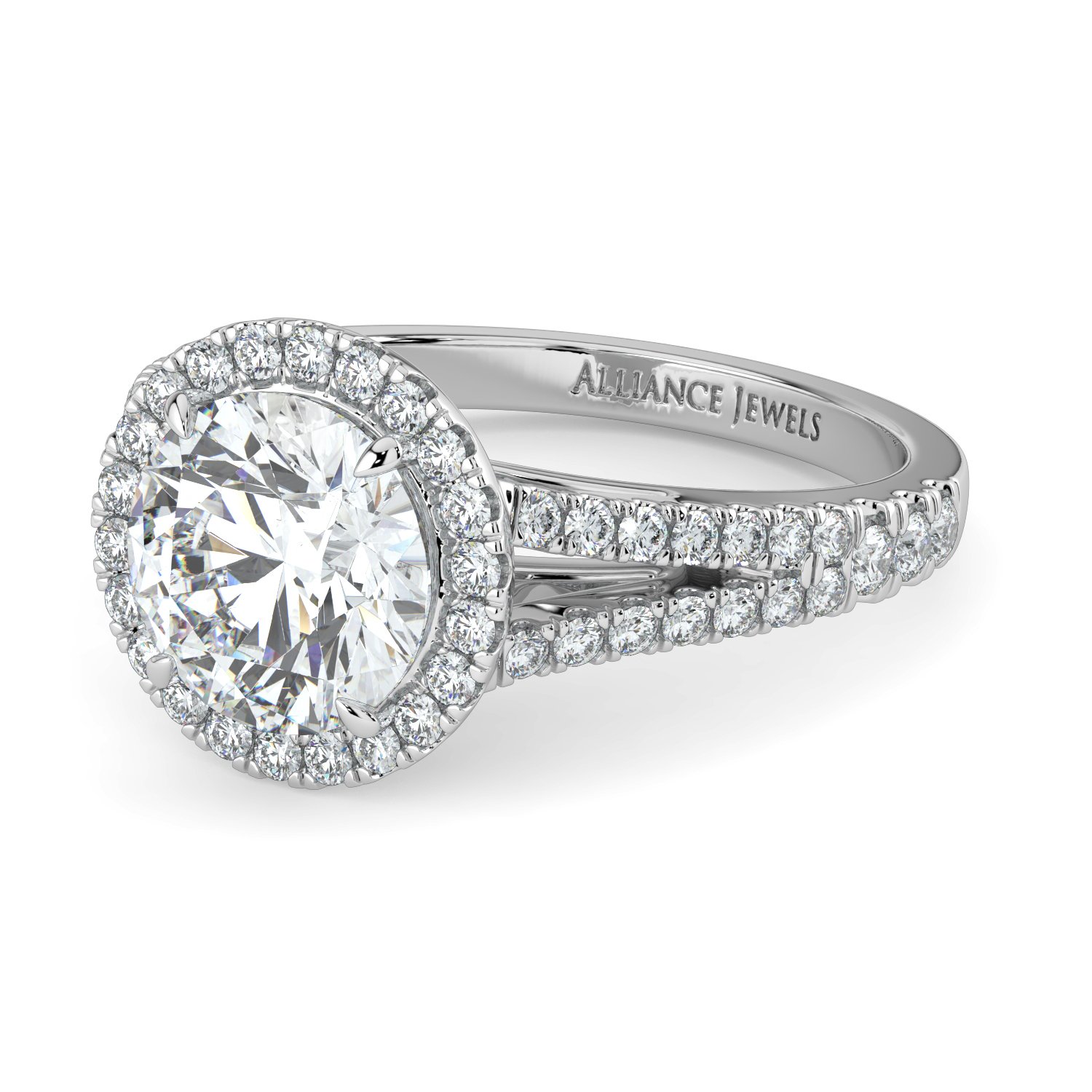 Round Halo Engagement Ring