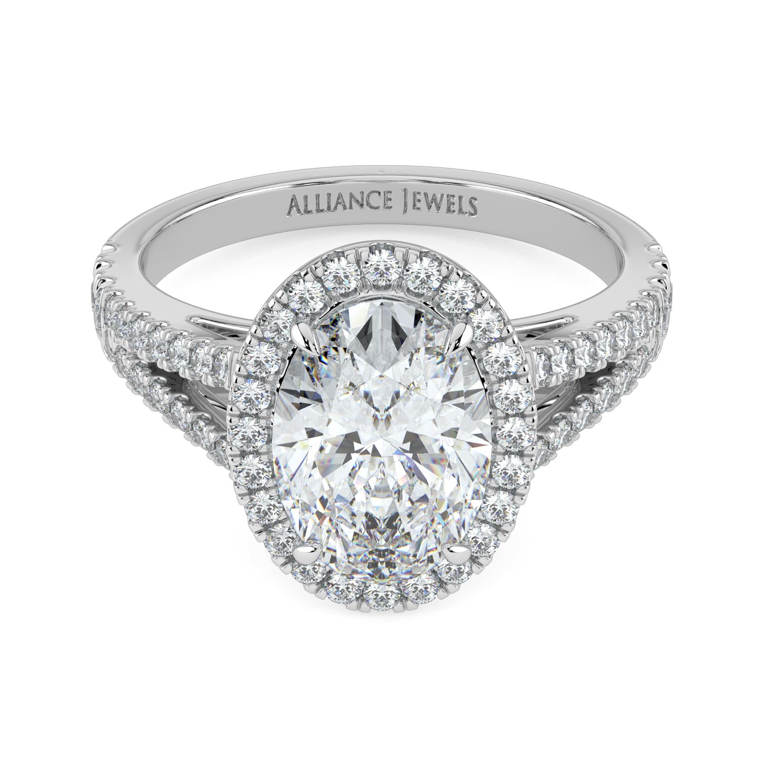 Oval Halo Engagement Ring