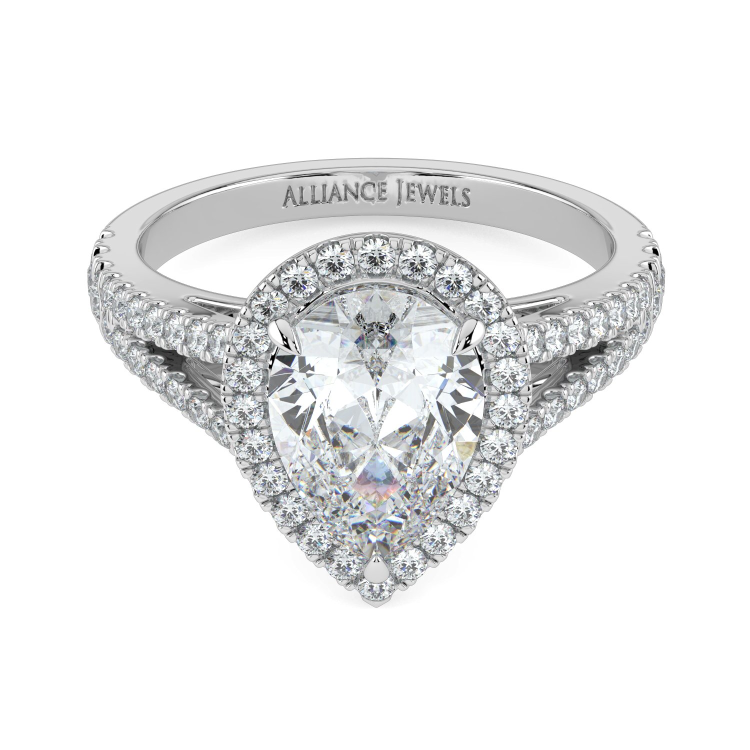 Pear Halo Engagement Ring