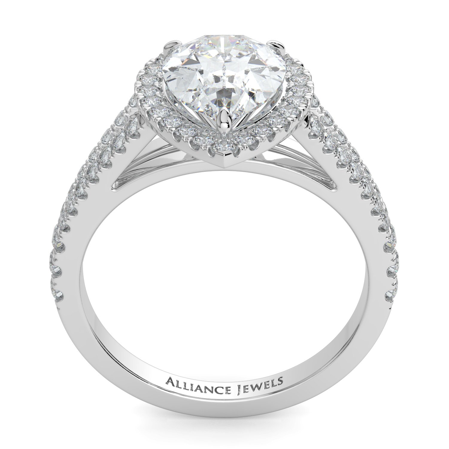 Pear Halo Engagement Ring