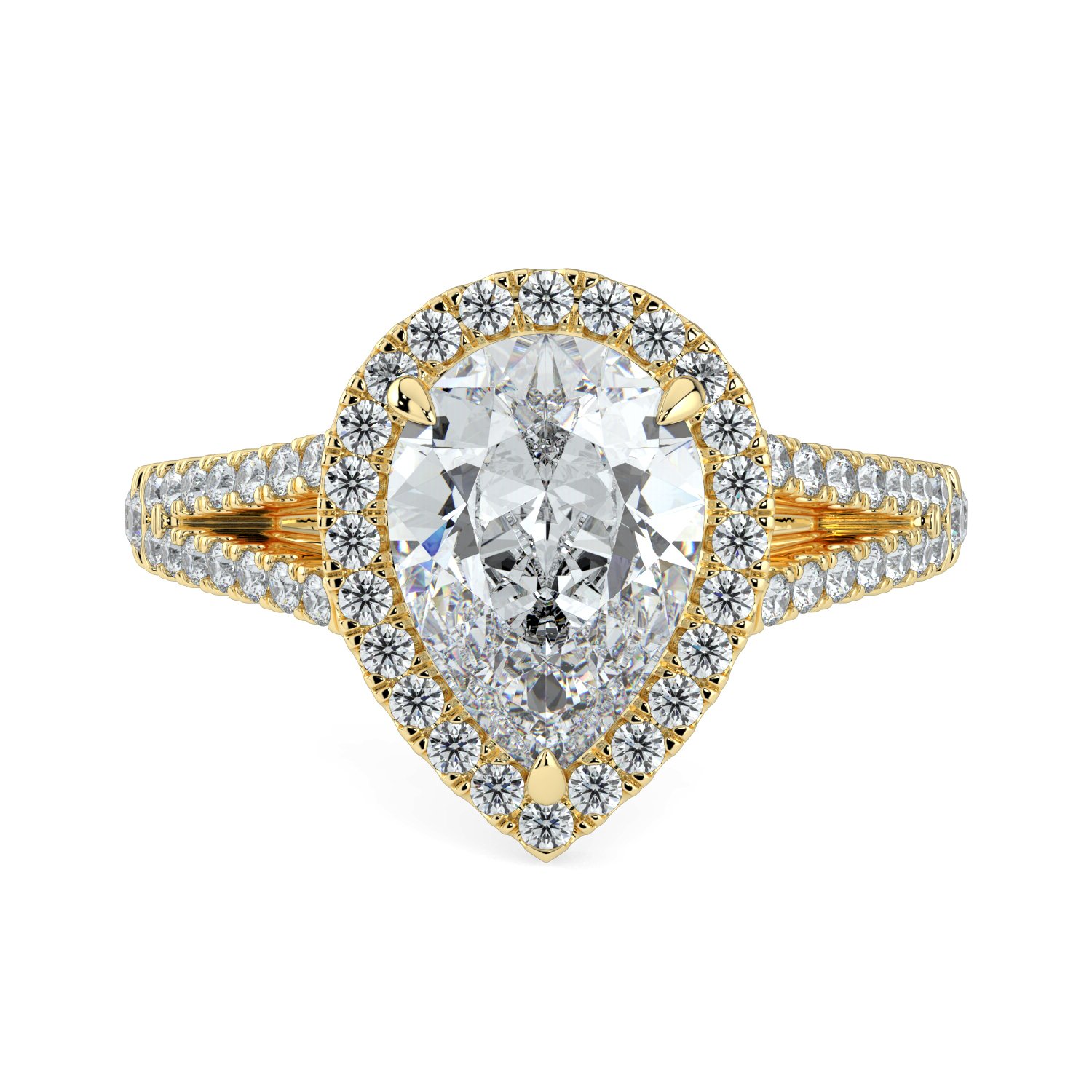 Pear Halo Engagement Ring