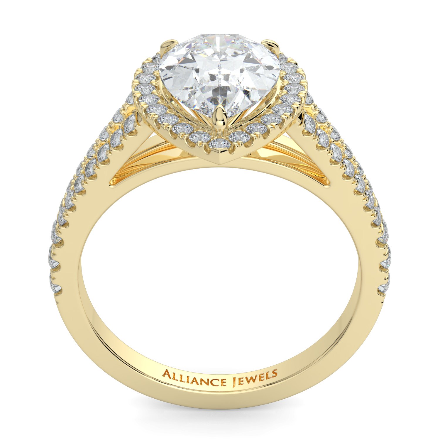 Pear Halo Engagement Ring