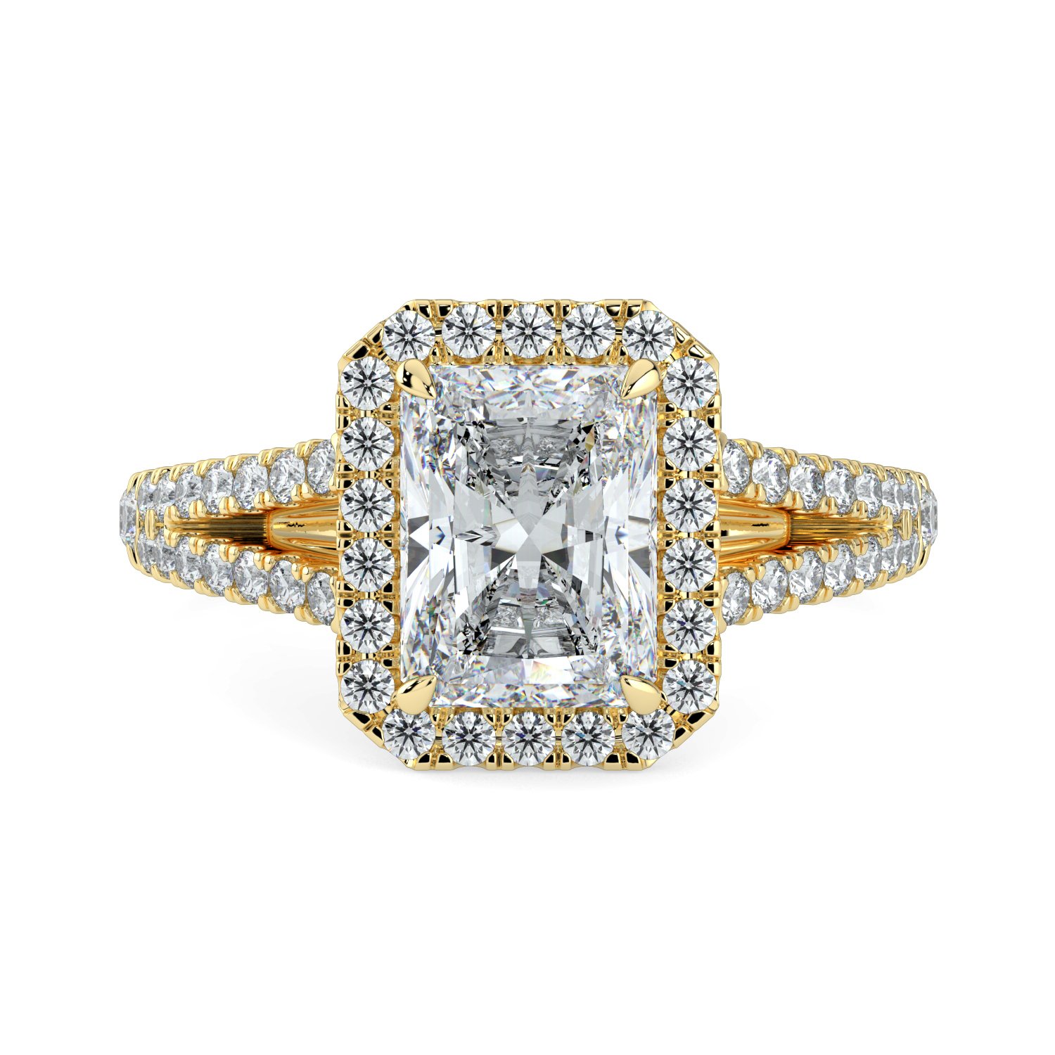 Radiant Halo Engagement Ring