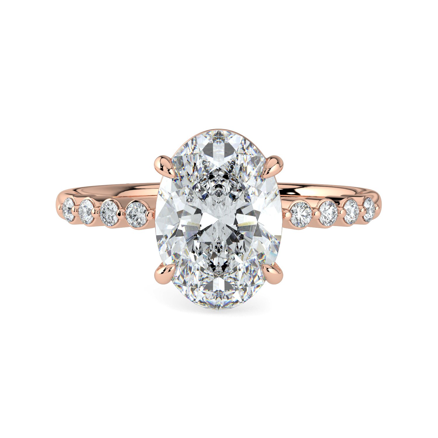 Oval  - Round Band Engagement Ring