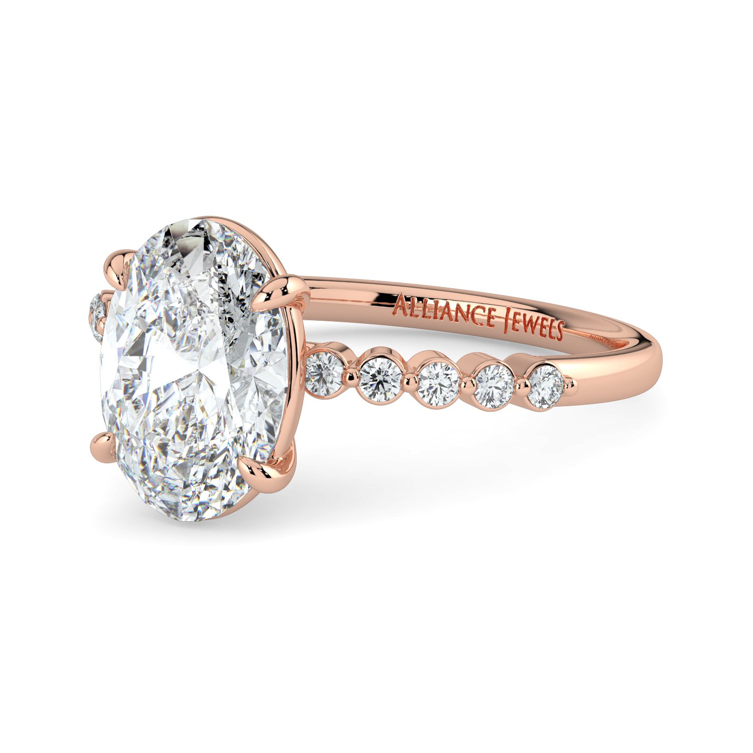 Oval  - Round Band Engagement Ring