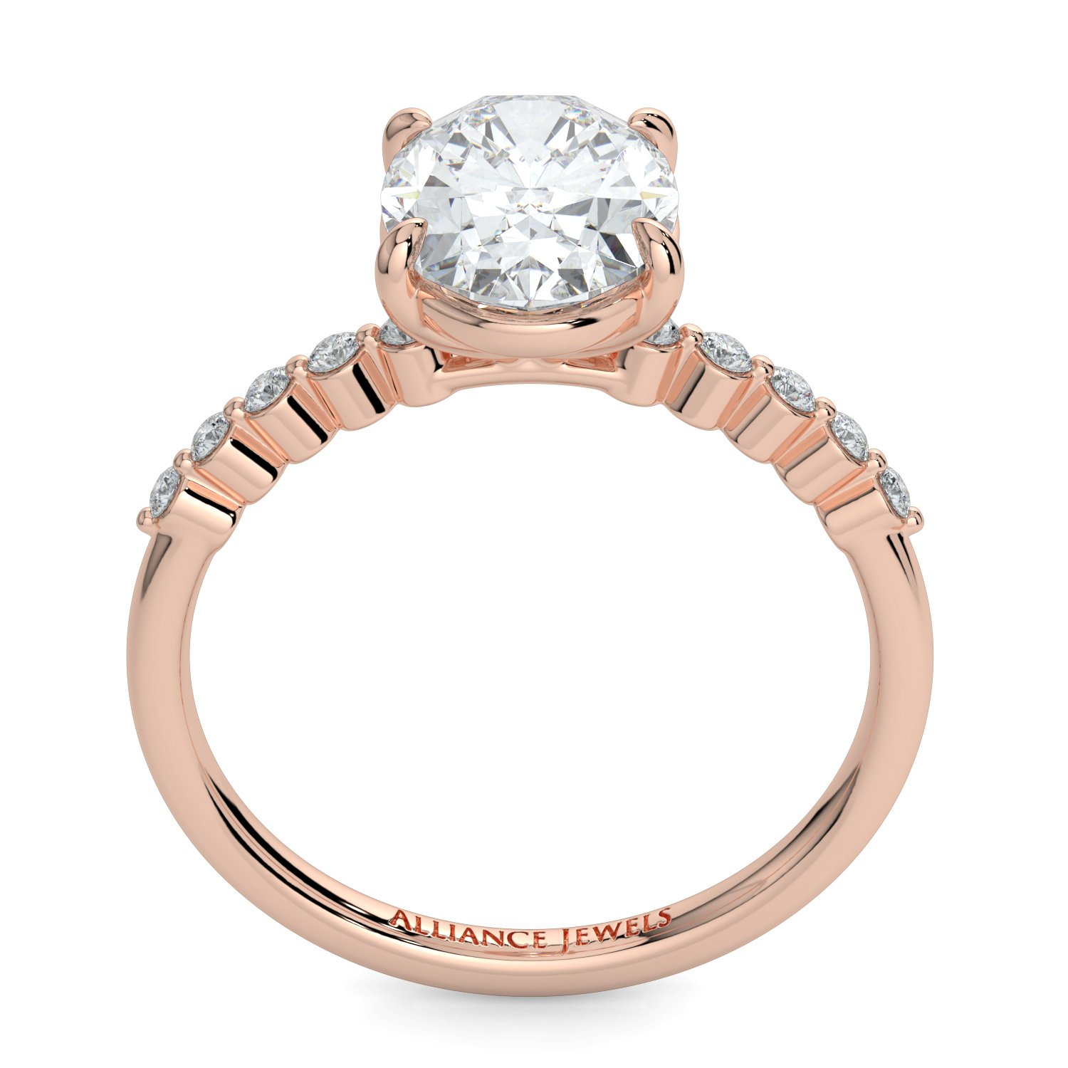 Oval  - Round Band Engagement Ring