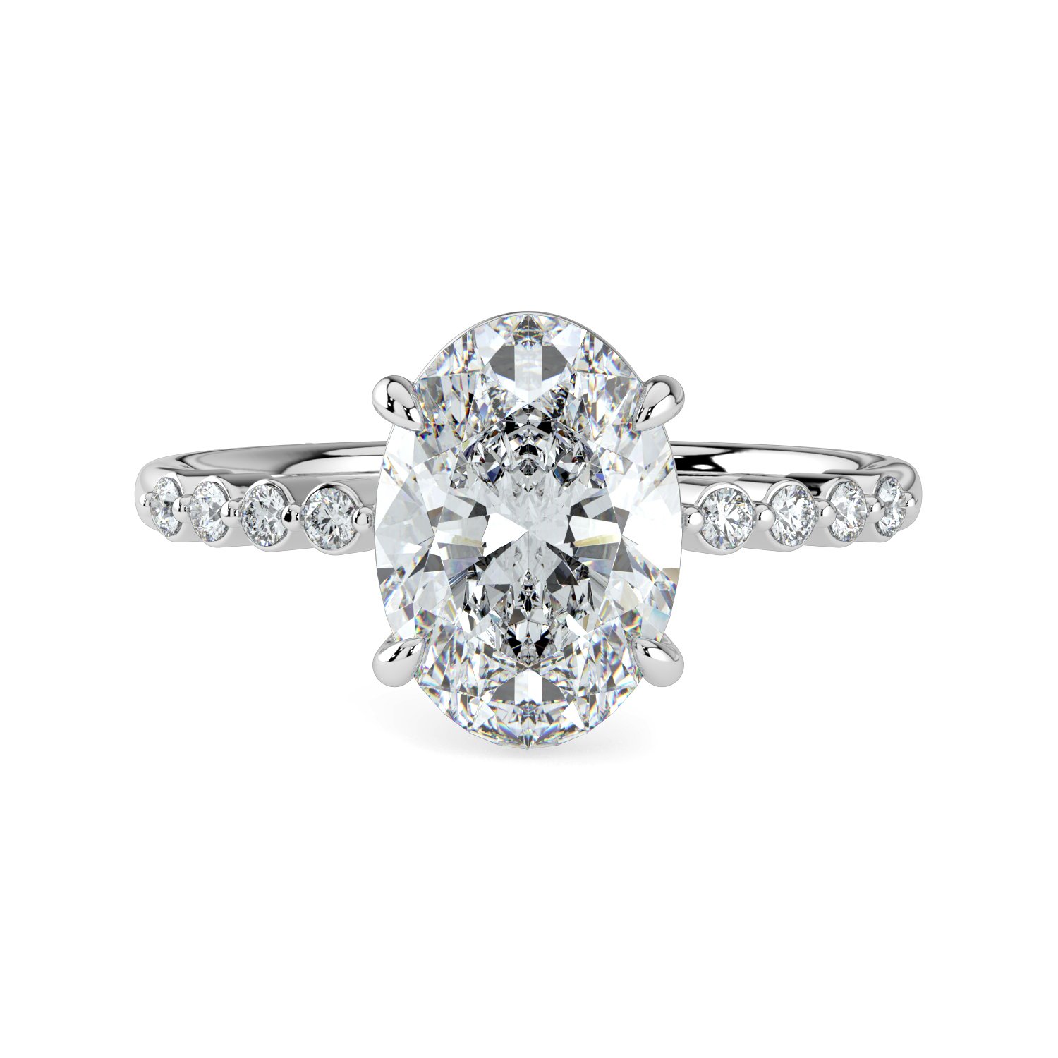 Oval  - Round Band Engagement Ring