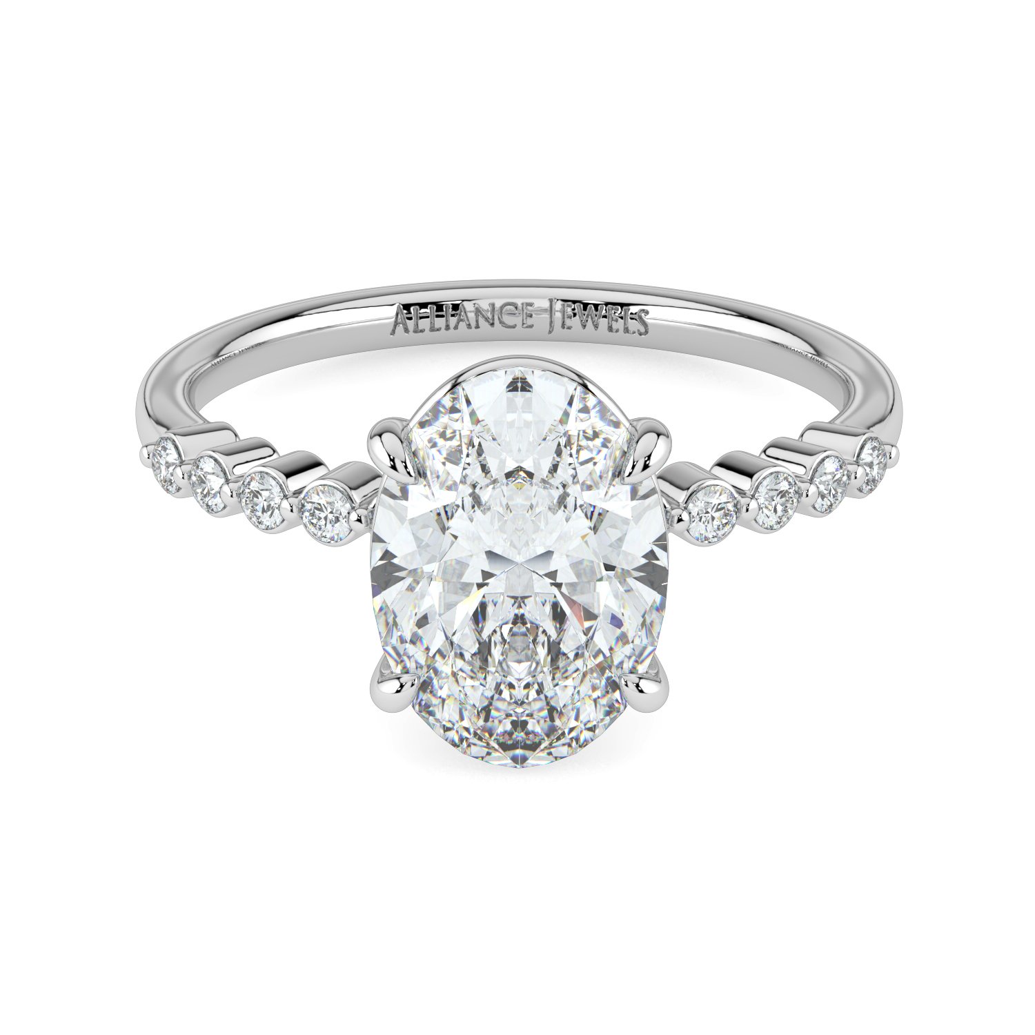 Oval  - Round Band Engagement Ring