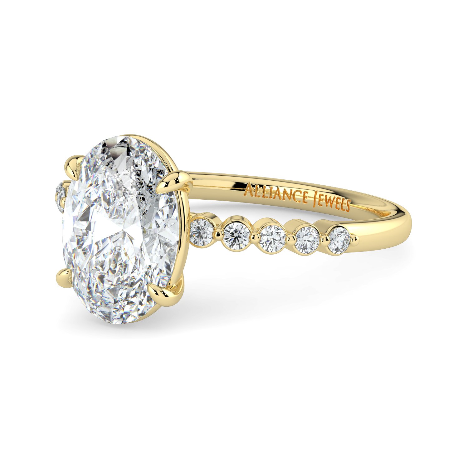 Oval  - Round Band Engagement Ring